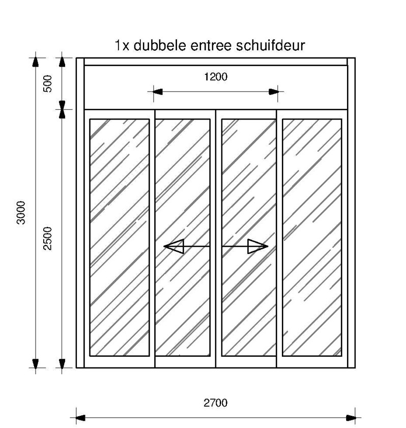 Double electric sliding entrance drawing