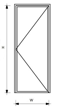 Single hinged door drawing